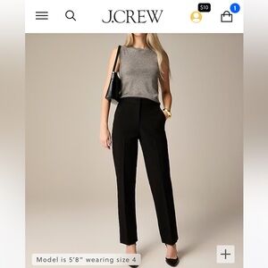 J. Crew Kate straight-leg pant in four season stretch Size 6P Color Black